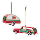 Vintage Camper and Car Ornament (Set of 12)