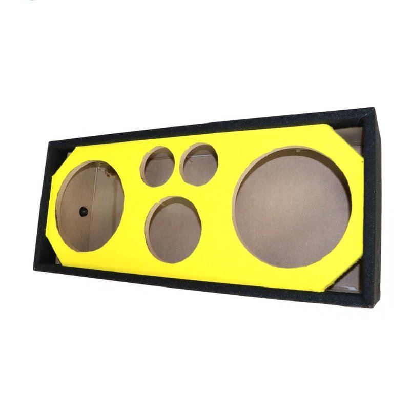 DeeJay LED Dual 10" Woofers w/ 2 Tweeters & 1 Horn Speaker Enclosure -  Yellow