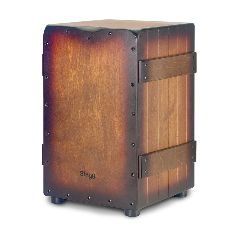 Stagg Crate Cajón with Sunburst Brown Finish - CAJ-CRATE-SBB