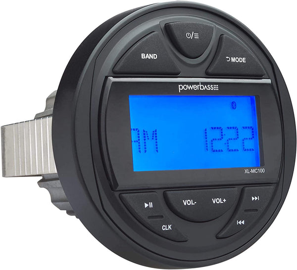 PowerBass MC-100 Marine Grade Radio 40 Watt with Bluetooth & AM/FM Weather Band