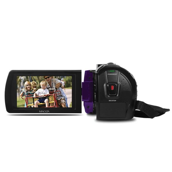 Minolta 1080p Full HD IR Night Vision Wi-Fi Camcorder (Purple) MN200NV-P