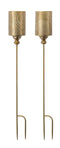 Gold Punched Metal Candle Holder Garden Stake (Set of 4)