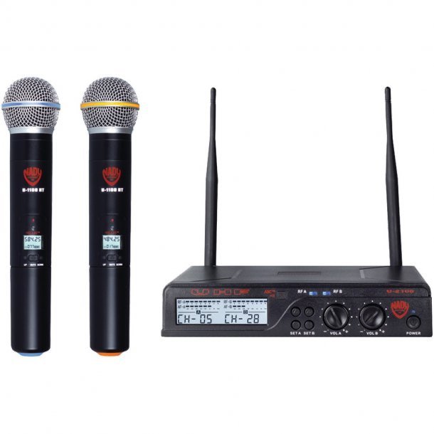 Nady Dual UHF 100-Channel Wireless Handheld Microphone System U-2100 HT BAND A/B
