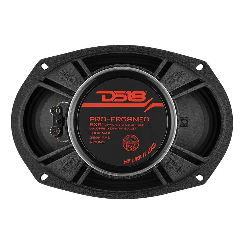 DS18 PRO-FR69NEO 6x9" 500 Watt Max 4 Ohm with Grill Neodymium Full-Range Loudspeaker