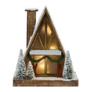 Vintage A-Frame Ski Lodge Lighted Display 16.5"H