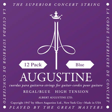 Augustine Regal/Blue High Tension Nylon Guitar Strings - 12 Pack of 6 Strings