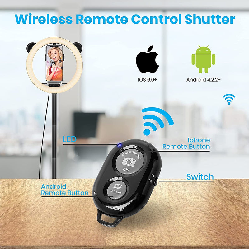 IDance 7-in-1 Media Station with 10" LED Ring & Bluetooth Remote - MS1804