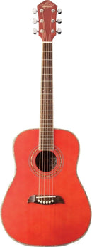 Oscar Schmidt 1/2 Size Dreadnought Acoustic Guitar - Trans Red  - OGHSTR