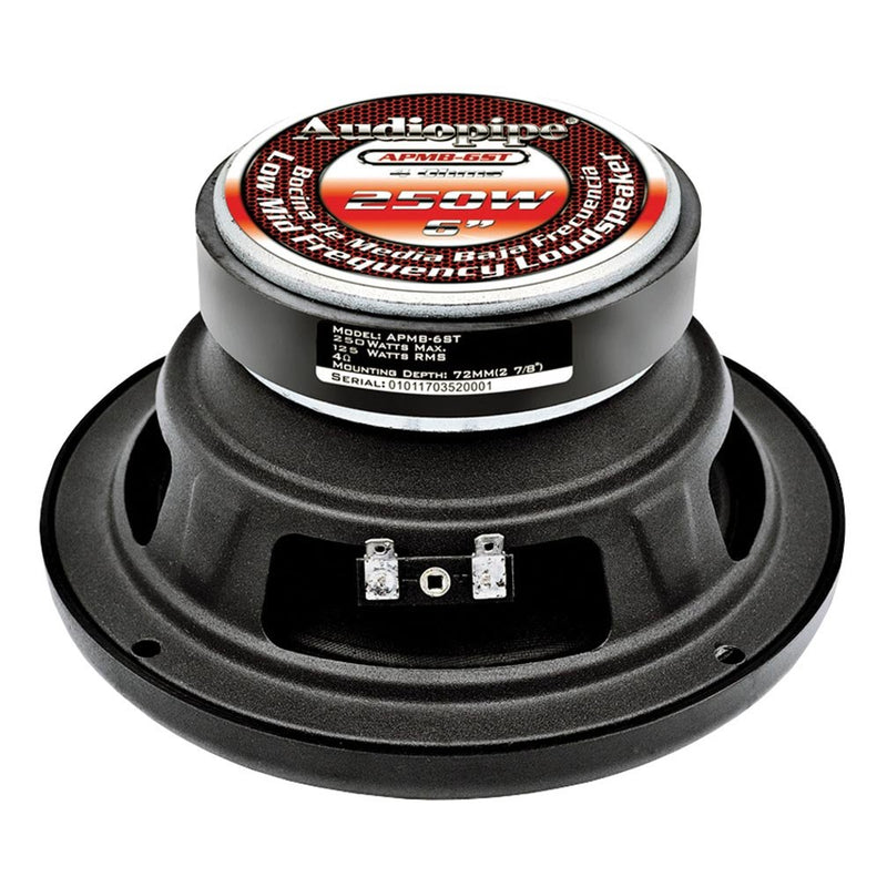 Audiopipe 6" Low Mid Frequency Speaker Pair Packed 250 Watts Max APMB-6ST