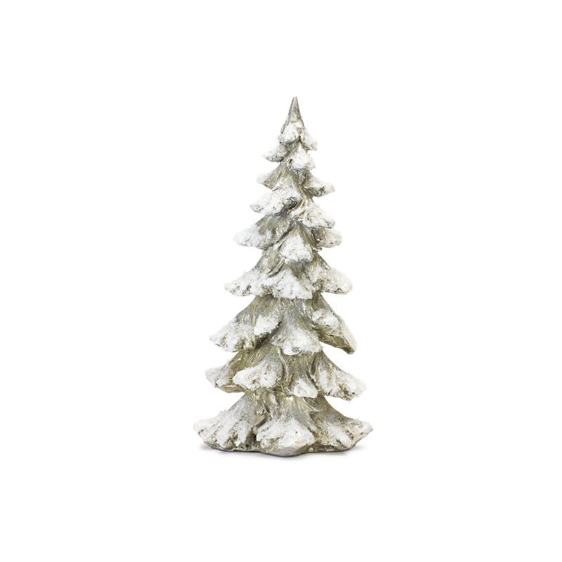 Frosted Pine Tree Décor with Silver Finish (Set of 4)