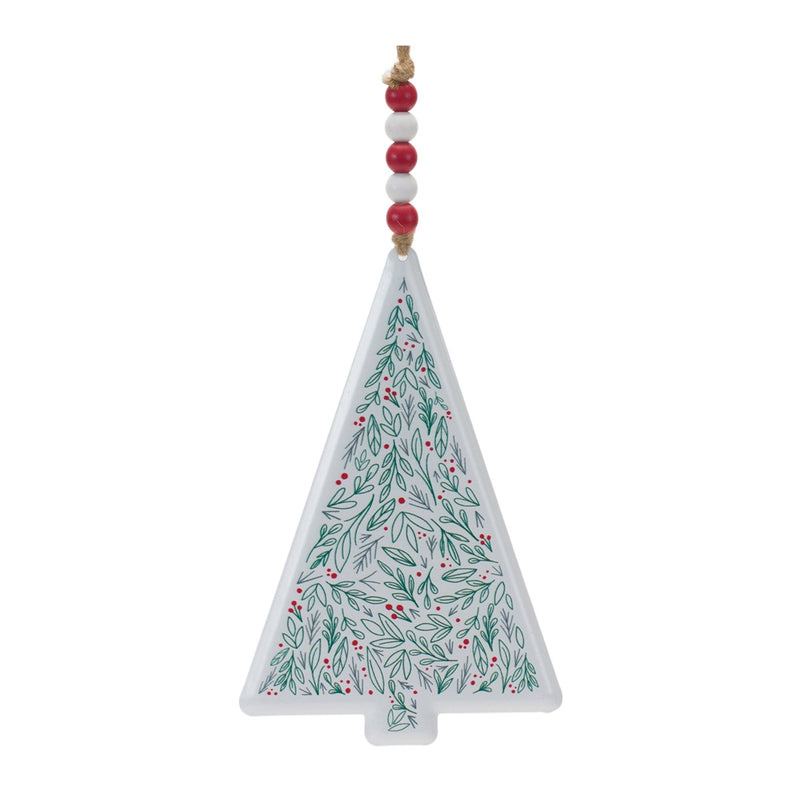 Metal Tree Ornament with Beaded Hanger (Set of 12)