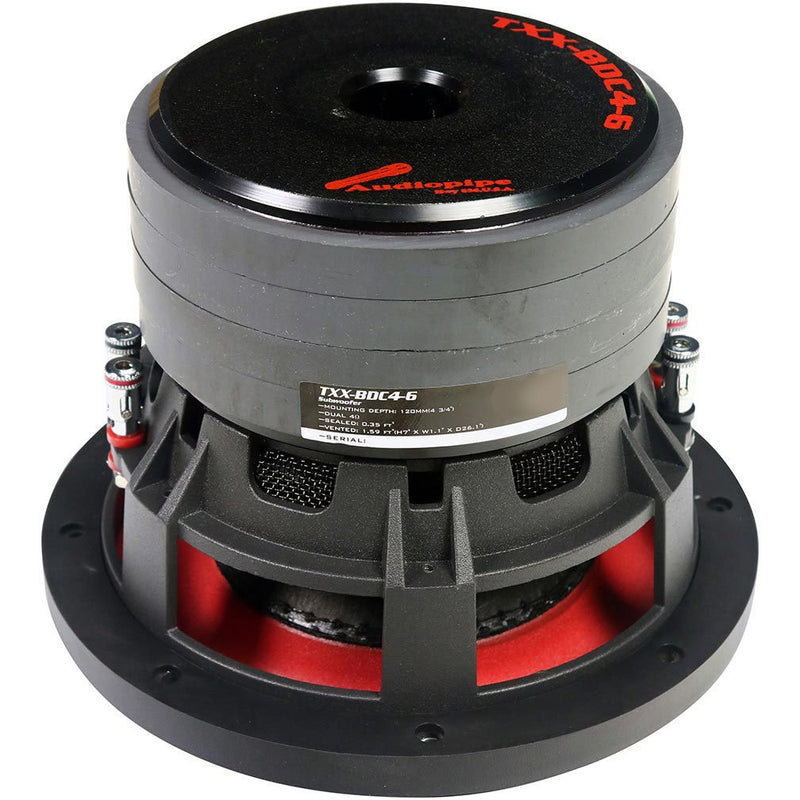 Audiopipe 6.5" Subwoofer Quad Stacked Magnet Woofer 250W RMS TXX-BDC4-6