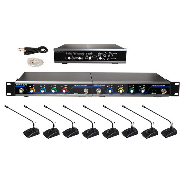 VocoPro 8 Channel Wireless Microphone/USB Interface Package - USBCONFERENCE8
