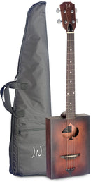 JN Guitars Firkin 4 String Acoustic Cigar Box Guitar w/ Gig Bag - Cask Burst