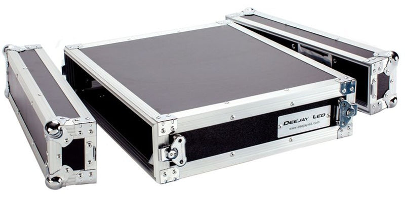 DeeJay LED 2U Amplifier Deluxe Case TBH2UAD with Laptop Shelf and Wheels