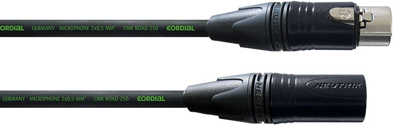 Cordial 8' Microphone Cable - XLR Female to XLR Male - Black - CRM2.5FM