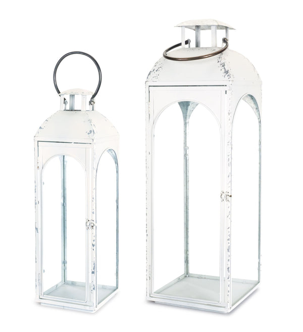 Modern Distressed Metal Lantern (Set of 2)