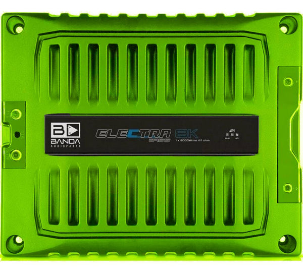 Banda ELEC8K1GREEN Electra 8000 Watt Bass 1 Ohm Mono Car Amplifier - Green