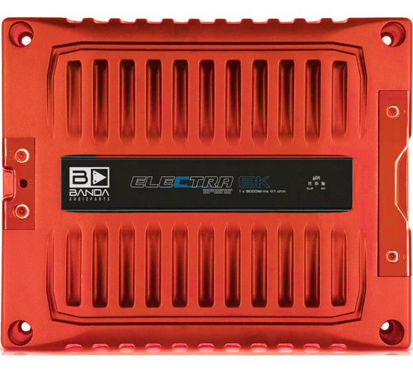 Banda ELEC8K1RED Electra 8000 Watt Bass 1 Ohm Mono Car Amplifier - Red