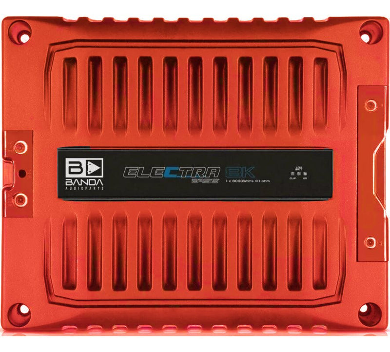 Banda ELEC8K1RED Electra 8000 Watt Bass 1 Ohm Mono Car Amplifier - Red