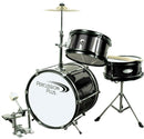 Percussion Plus Drums 3-Piece Mini Drum Set w/ Cymbal – Black