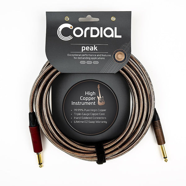 Cordial 30' Copper Instrument Cable 1/4″ to 1/4″ Straight - CSI9PP-METAL