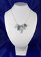 Fashion Necklace w/ Blue & Silver Color Leaf Pendant Design Statement Cocktail Wedding 18"