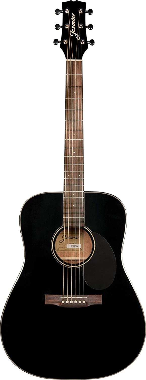 Jasmine J-Series Dreadnought Acoustic Guitar w/ Case - Black - JD39-BLK