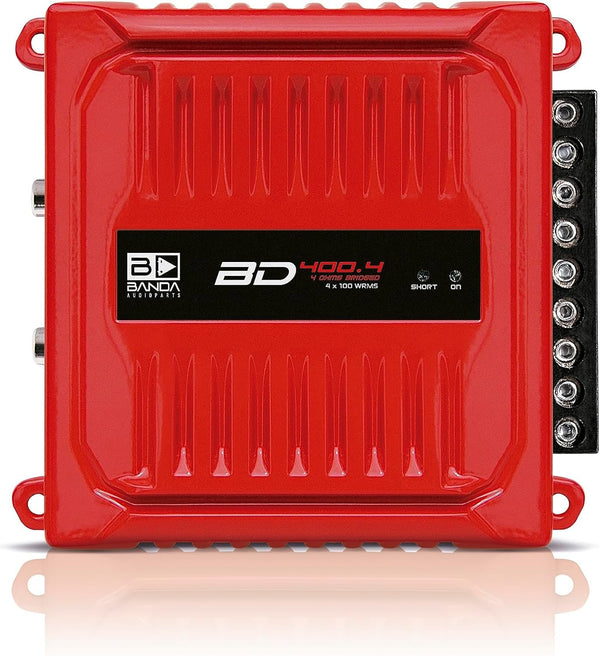 Banda BD400.4RED 4 Channel 4 x 100 Watt Car Audio Amplifier - Red