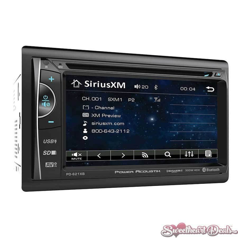 Power Acoustik 6.2" LCD PD-621XB 2-DIN DVD Sirius/XM Bluetooth CD USB Car Stereo