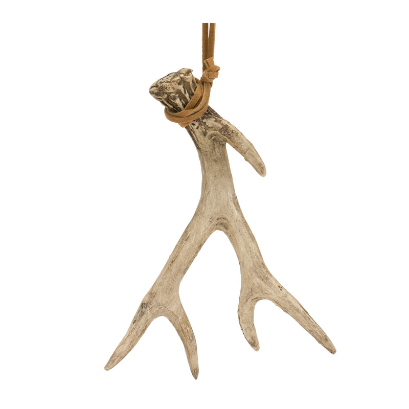 Rustic Deer Antler Hanging Ornament with Rope Tie (Set of 12)