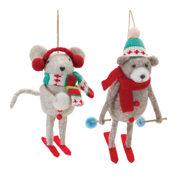 Plush Ski Animal Ornament (Set of 12)