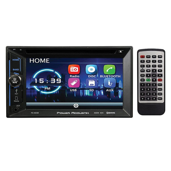 Power Acoustik 6.2" Double Din DVD Receiver with Bluetooth PD-623B