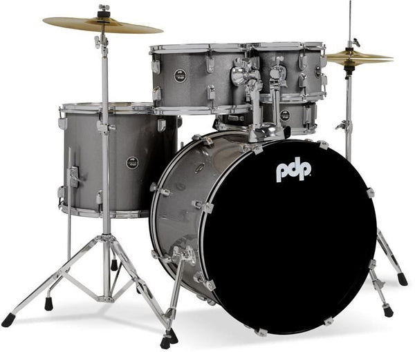 PDP Center Stage 5-Piece Full Drum Kit - 10/12/12/22/14 - Silver Sparkle