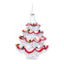 Glass Christmas Tree Ornament with Colored Lights String (Set of 12)