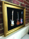 Axe Heaven 22x18 3 Mini Guitar Gold Leafing Display Frame w/ Black Suede