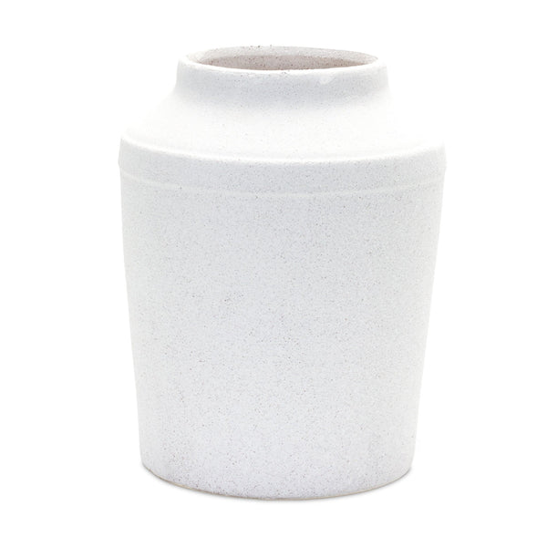 Modern White Clay Vase 12"H