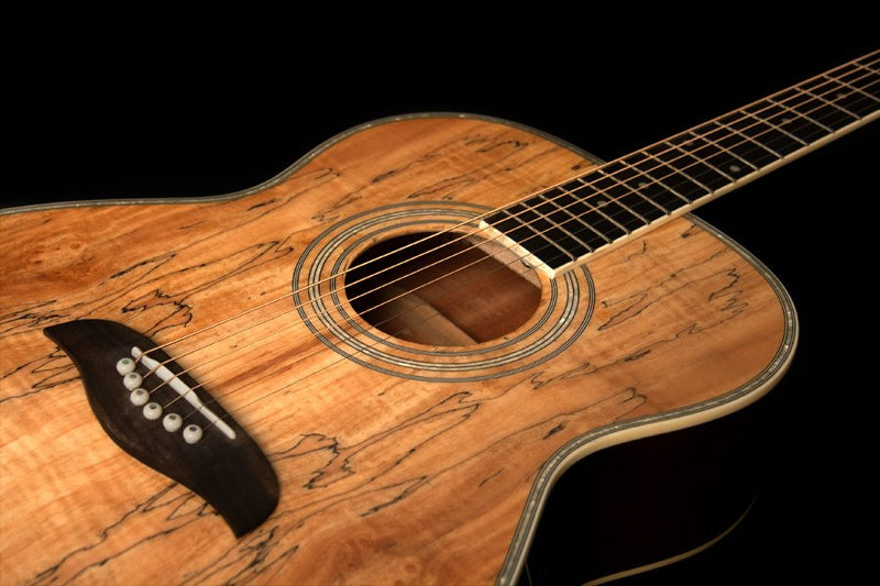 Oscar Schmidt Folk Acoustic Guitar - Spalted Maple - OF2SM