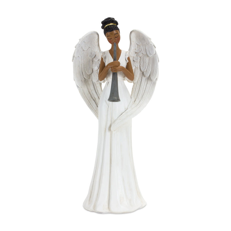 Serene Angel Figurine with Musical Instrument Accent (Set of 3)