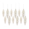 White Frosted Pinecone Drop Ornament (Set of 12)