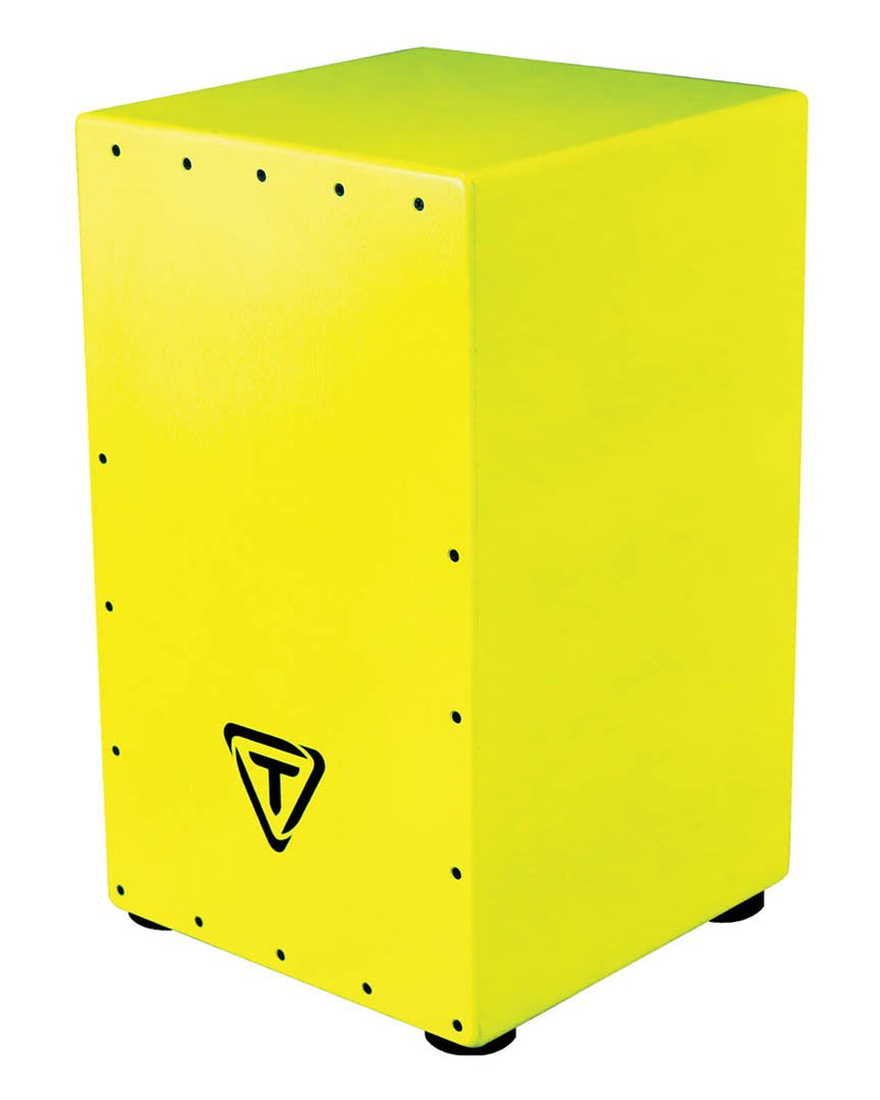 Tycoon Bold Series Cajon Pack - Hi-Viz Yellow w/ Bag & Maracas - TKBSC-29 HV