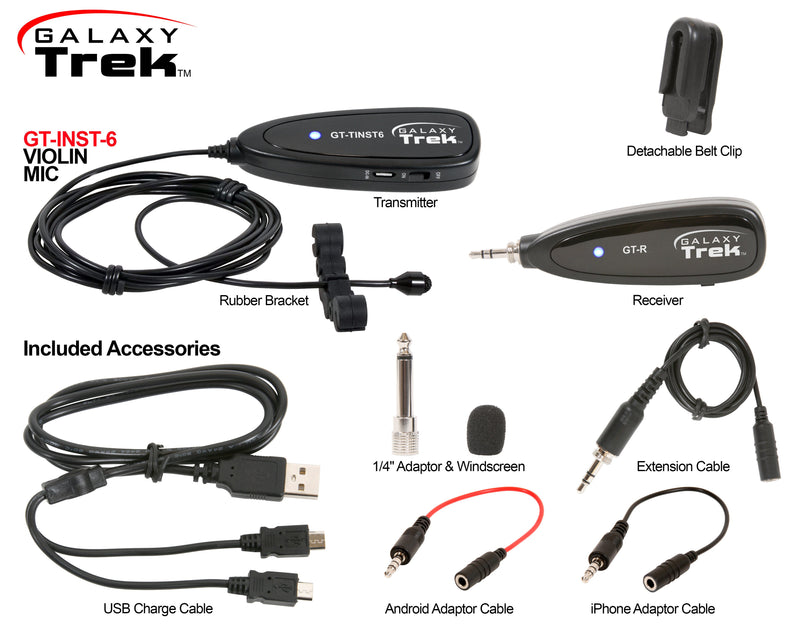 Galaxy Audio Wireless Portable Violin Microphone - GT-INST-6