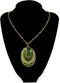Necklace Pendant Vintage Style Green Crystal Statement 18"