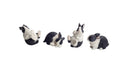 Black and White Playful Rabbit Figurine (Set of 16)
