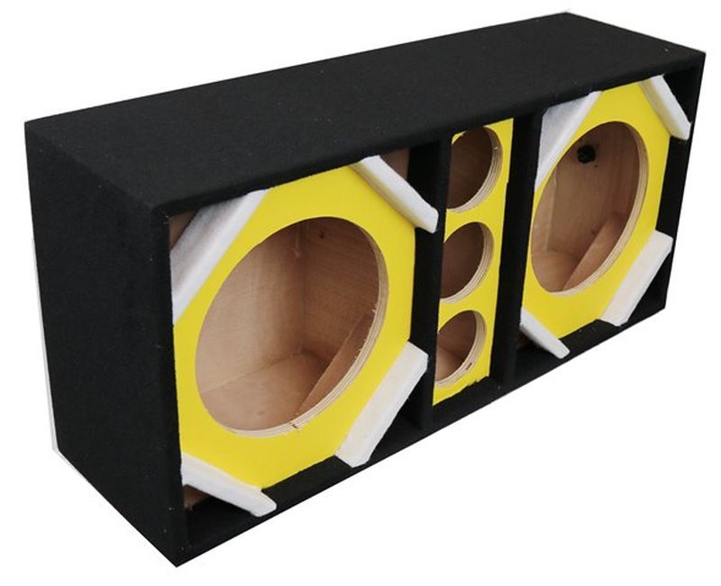 Deejay LED Yellow Chuchera Speaker Enclosure for 2 10" Woofers & Three Tweeters