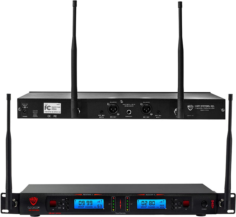 Nady Dual 1000-Channel Professional UHF Wireless Mic System - 2W-1KU LT