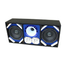 Deejay LED Loaded Box w/ 2 8” Woofers, 1 Horn & 2 Bullet Tweeters - Blue