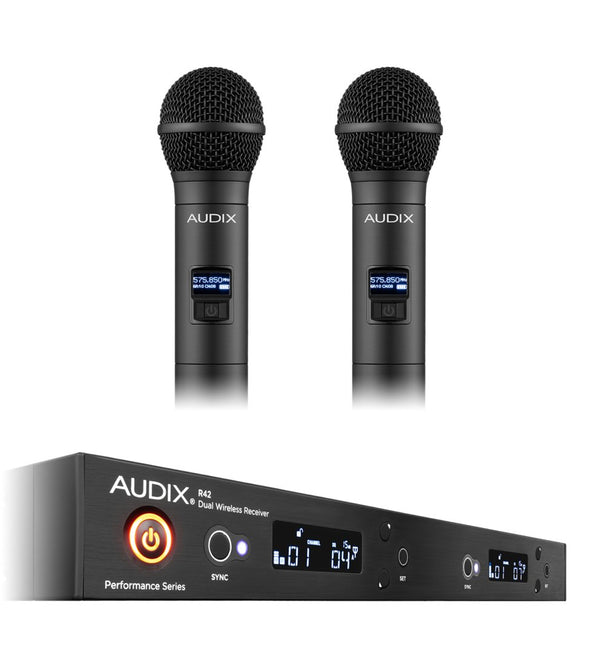 Audix AP42OM2A Dual Handheld Wireless Microphone System - A Band
