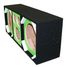 DeeJay LED Car Speaker Enclosure Two 10" Woofers w/ 2 Tweeters & 1 Horn - Green