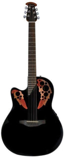 Ovation Celebrity Elite Mid-Depth Left Handed Acoustic Electric Guitar - Black